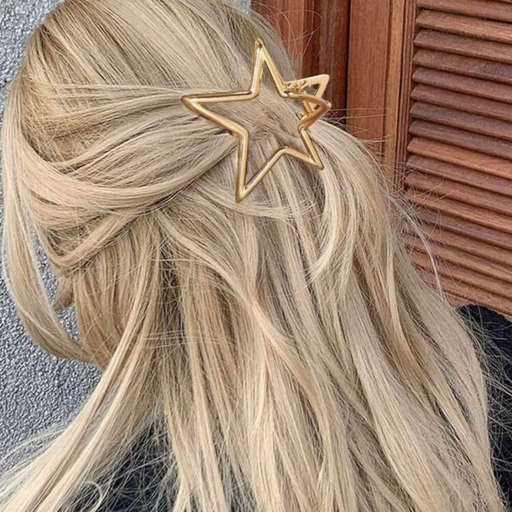 minimalist gold-tone star hair claw clip